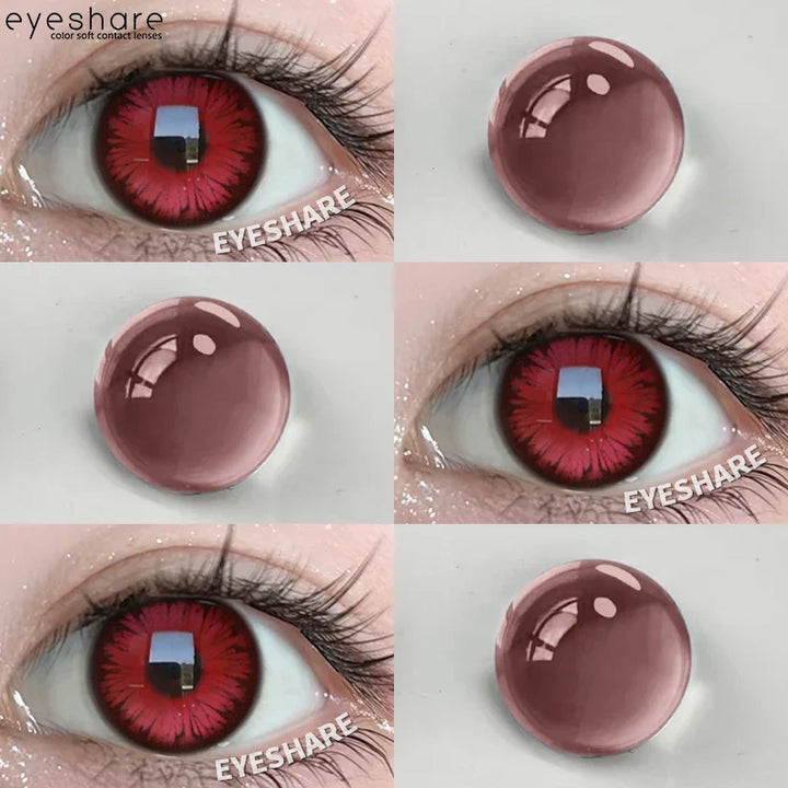 Rynx | 1 Pair Purple Colored Contact Lenses Fashion Cosplay Contact Lenses for Eyes Red Lenses Pink Soft Lenses Beauty Make-up Annual