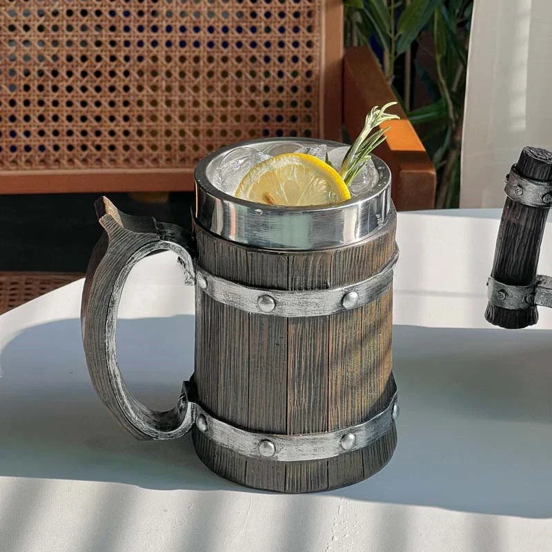 Lisslune | 3D Viking-Style Wooden Mug