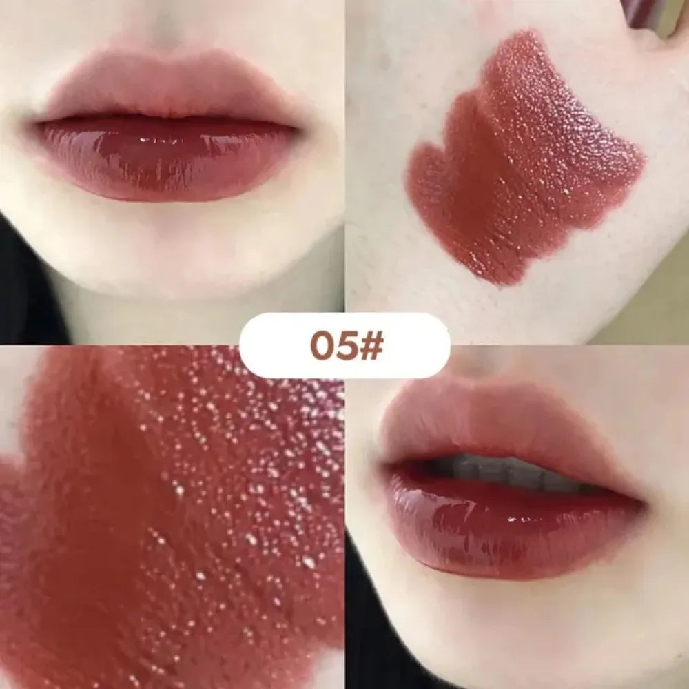 Rynx | 6 Colors Silky Glossy Lipstick Gege Bear Pump Lips Moisture Water Bomb Comfortable Ultra Shine Non-Sticky Cup Lip Balm Makeup