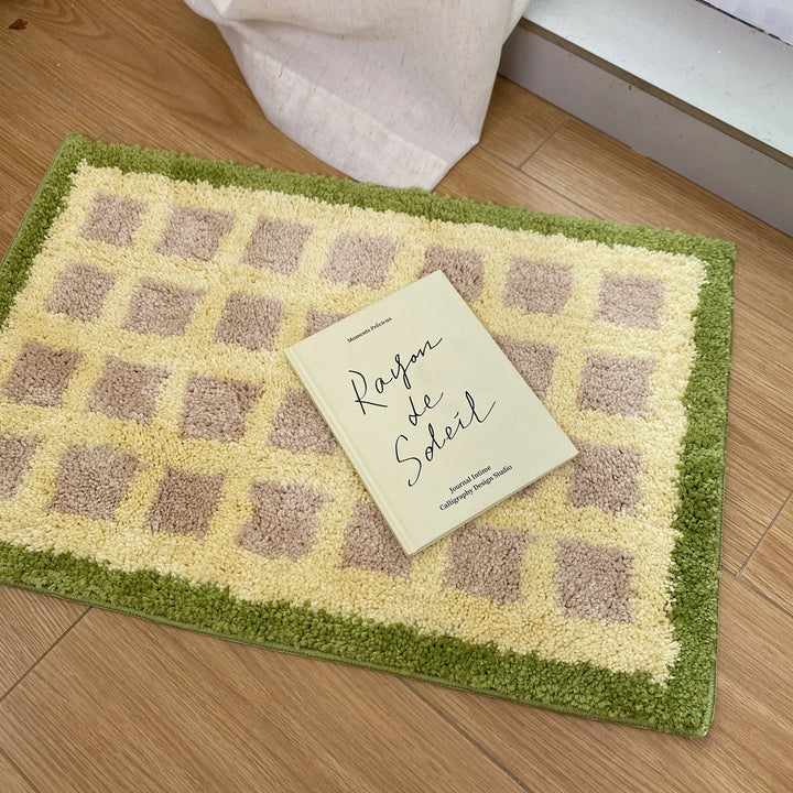Rynx | Tufting Grids Bath Mat Bathroom Rug Bathroom Mat Rug Entrance Mat Floor Non-Slip Mat Aesthetic Home Decor 40x60cm