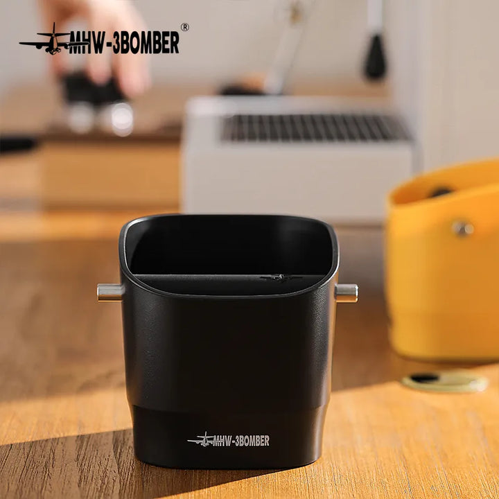 Lisslune | 0.9–1.2 l Espresso knock box, detachable knock bar and non-slip base, square coffee grounds waste, barista desktop accessories