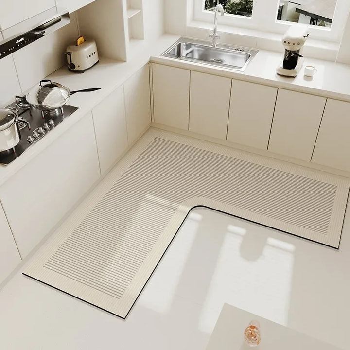Rynx | Kitchen Rug L-Shape Floor Mat Non-Slip Mats Water Absorbent Quick Drying Kitchen Carpet