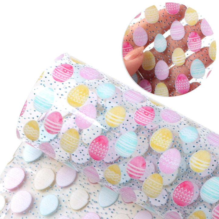 Lisslune | Bunny Egg Design artificial leather crafting sheets for creative DIY projects