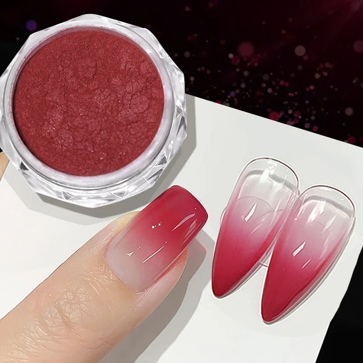 Rynx | Aurora Pearl White Nails Glitter Dust Chrome Gradient Rubbing on Powder Mirror Reflective Magnetic Pigment Nail Art Decorations