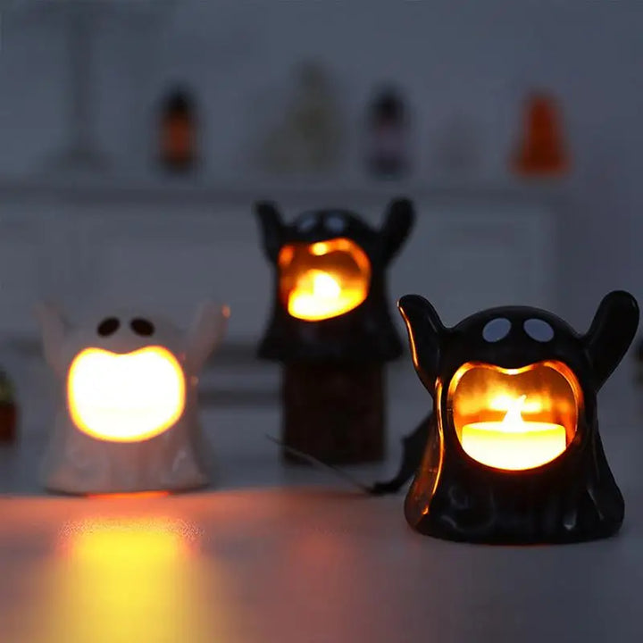 Rynx | Halloween Ghost Lamp with LED Flameless Candles Decorative Halloween Party Ghost Horror Atmosphere Props Deco