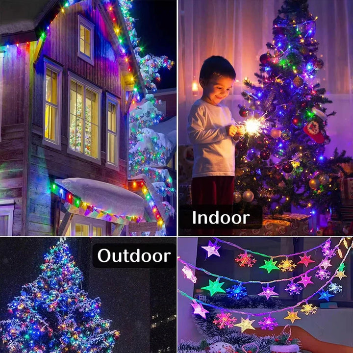 Rynx | Star Snowflake Christmas LED USB Battery 220V String Lights Fairy Lights Garland For Tree New Year Decorations 1.5M-30M Noël Navidad