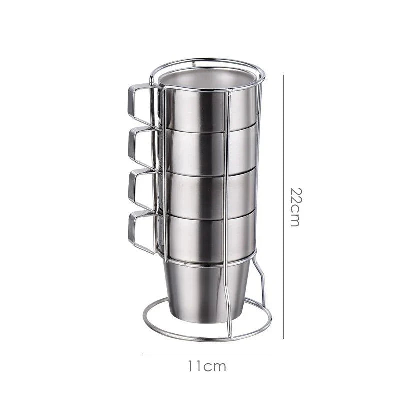 Lisslune | Elegant 6-piece set of insulated stainless steel tea cups for home and social gatherings