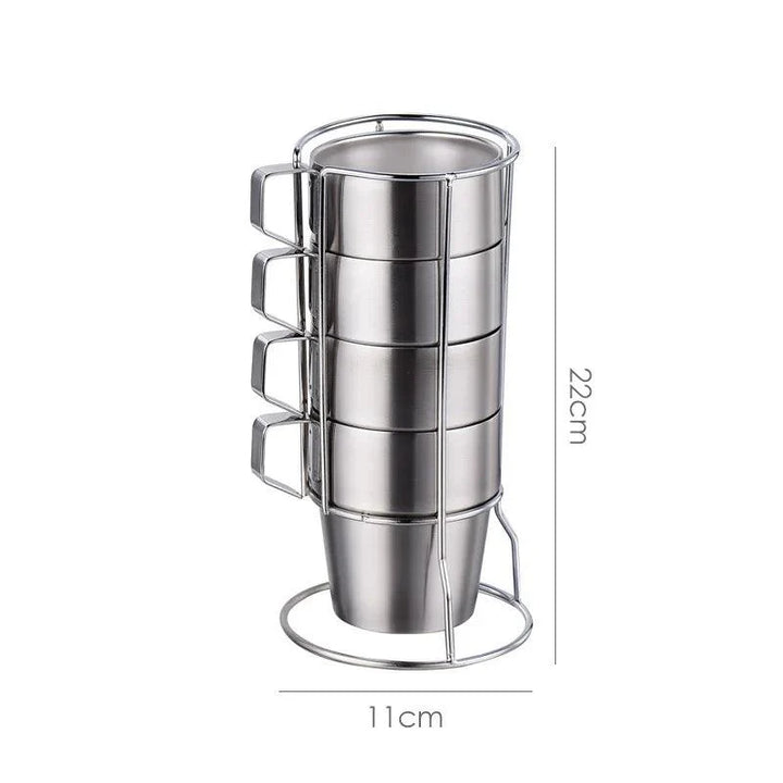 Lisslune | Elegant 6-piece set of insulated stainless steel tea cups for home and social gatherings