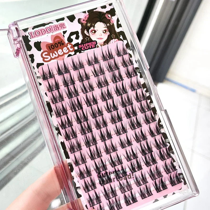 Rynx | 12 Rows Synthetic Mink Lashes Fluffy Soft Full Thick False Eyelashes Soft Natural Eyelashes Mink Eyelash Clusters False Eyelashes Korean