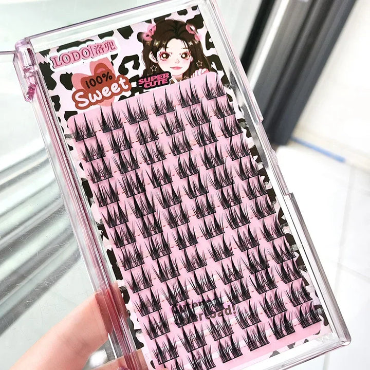 Rynx | 12 Rows Synthetic Mink Lashes Fluffy Soft Full Thick False Eyelashes Soft Natural Eyelashes Mink Eyelash Clusters False Eyelashes Korean