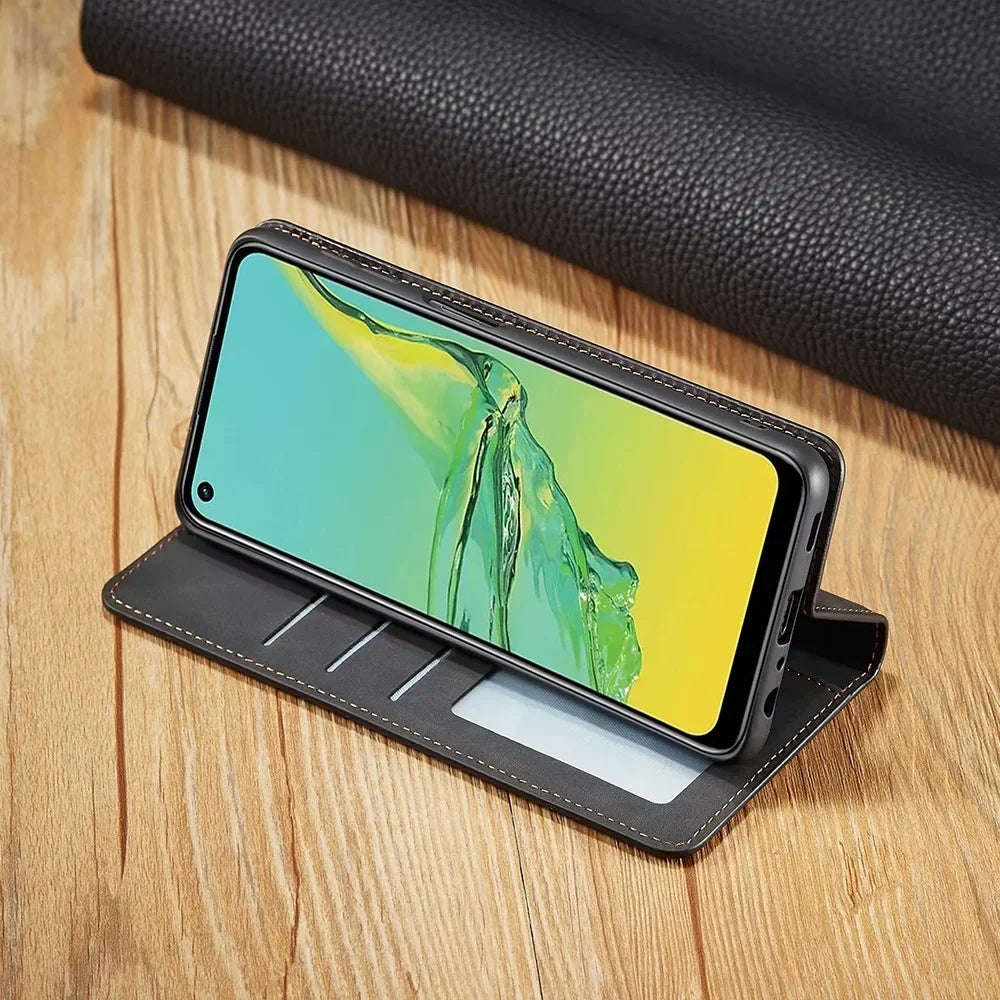 Lisslune | Samsung Case: Magnetic Leather Bag for Stylish Protection