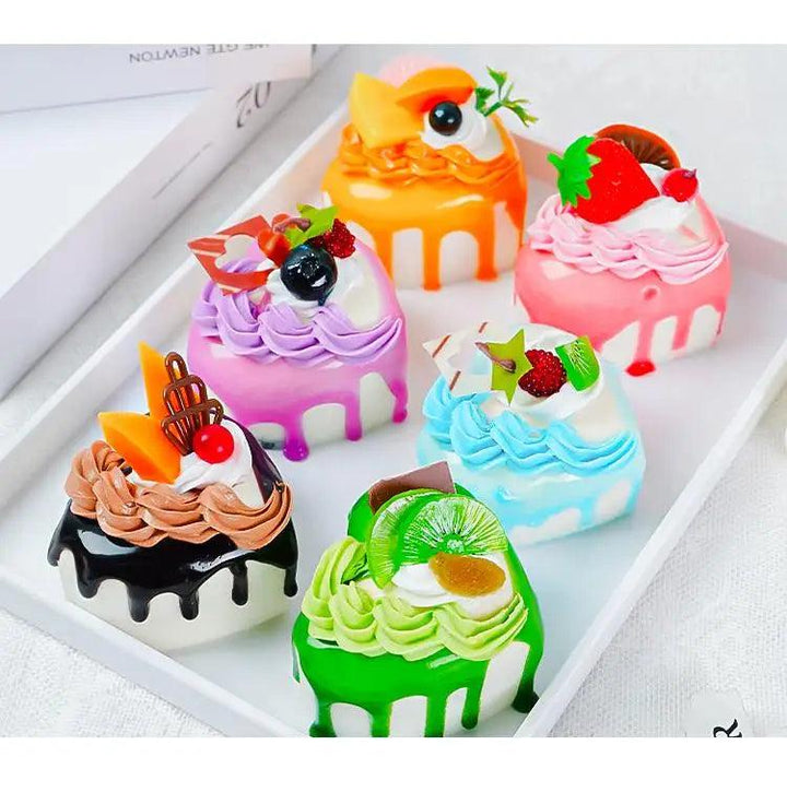 Lisslune | Playful Set of 6 Colorful PU Foam Cake Magnets for Creative Home Styling and Photography