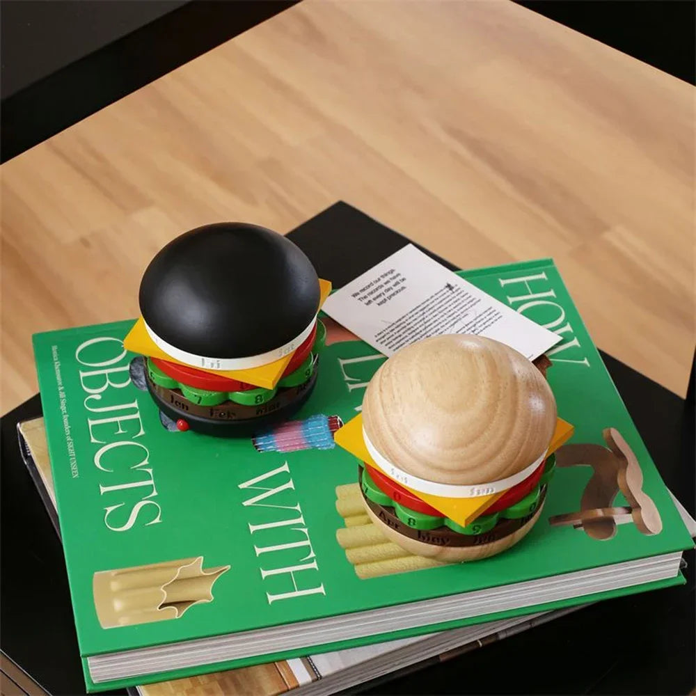 Lisslune | Rotating Wooden Hamburger Decorative Calender