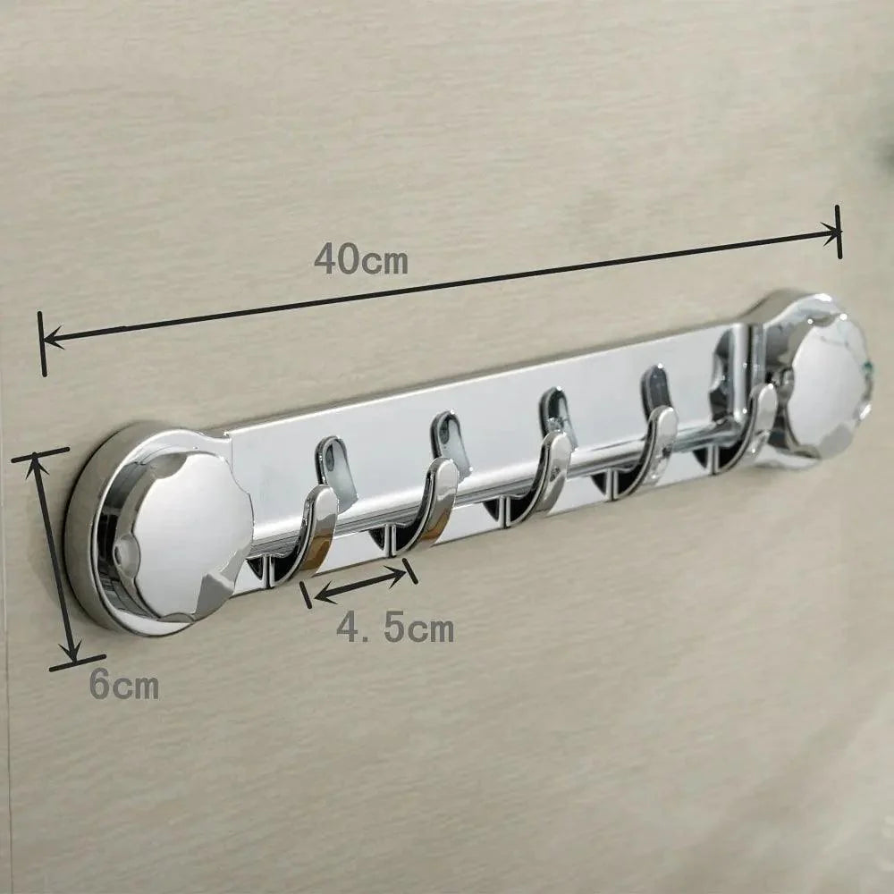 Lisslune | Stylish Silver Suction Hooks for Effortless Bathroom and Kitchen Organization