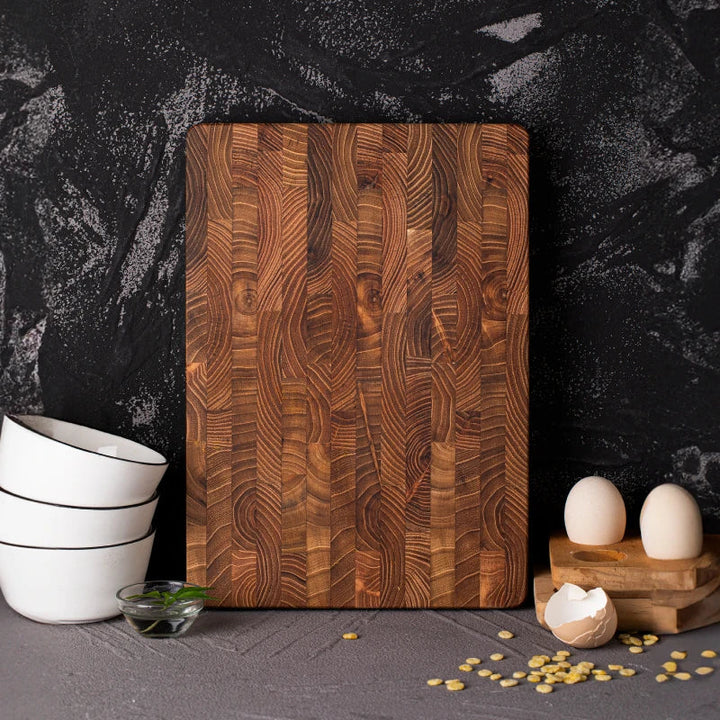 Lisslune | Premium Wooden Butcher Block – End Grain Chopping Board for Kitchen & Professional Chefs
