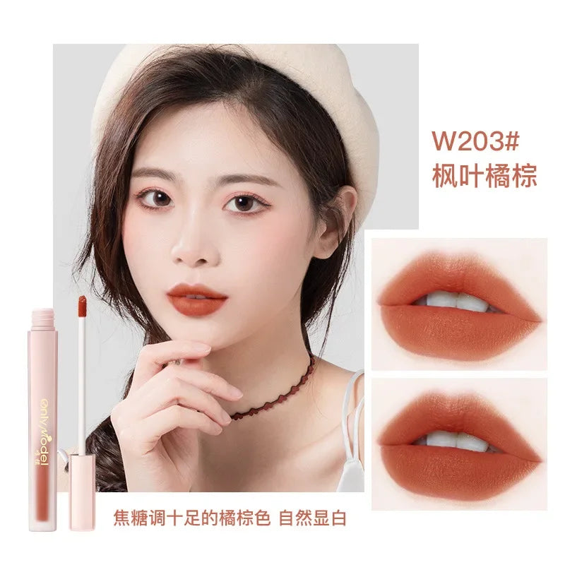 Rynx | Velvet Orange Lipstick Skin Brightening Matte Lipsticks Waterproof Long-lasting Lipstick Lip Tint Women Korean Cosmetics Lip Lacquer