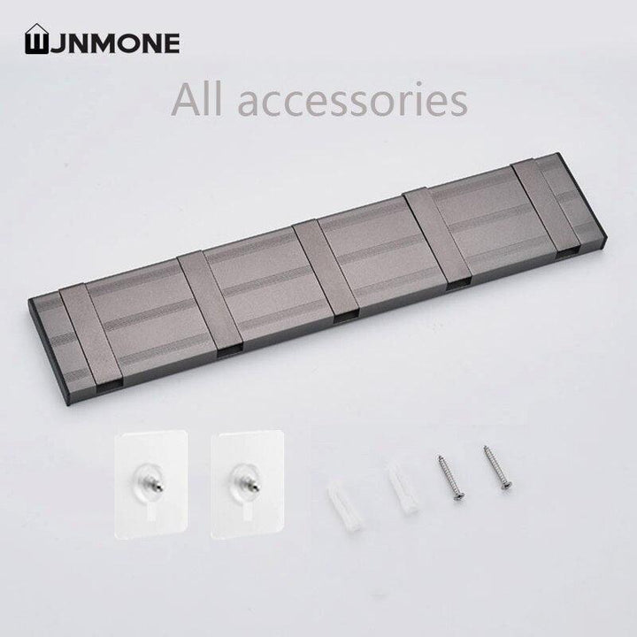 Lisslune | Stylish Gray Aluminum Wall Hooks for Modern Home Organization