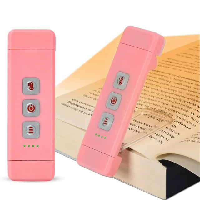 Lisslune | Clip-on book light, USB rechargeable reading light with timer, portable LED bookmark light for bedside & desk
