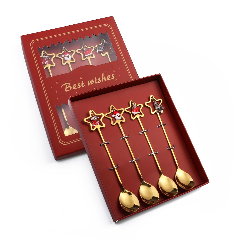 Lisslune | 4Pcs Christmas Best Wishes Tableware Set