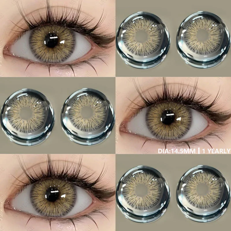 Rynx | 1 Pair Brown Natural Eye Lenses Color Contact Lenses for Eyes Green Lenses Blue Eye Contacts Annual Cosmetic Gray Pupils