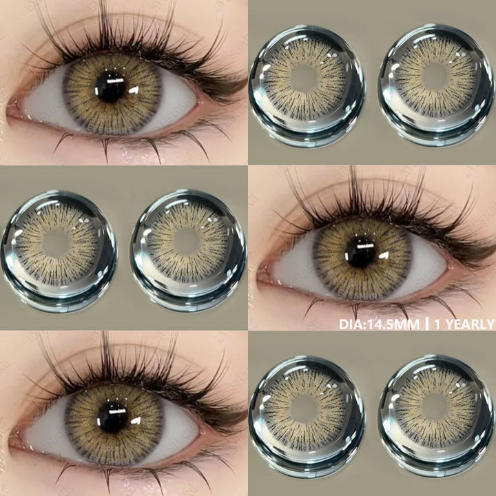 Rynx | 1 Pair Brown Natural Eye Lenses Color Contact Lenses for Eyes Green Lenses Blue Eye Contacts Annual Cosmetic Gray Pupils