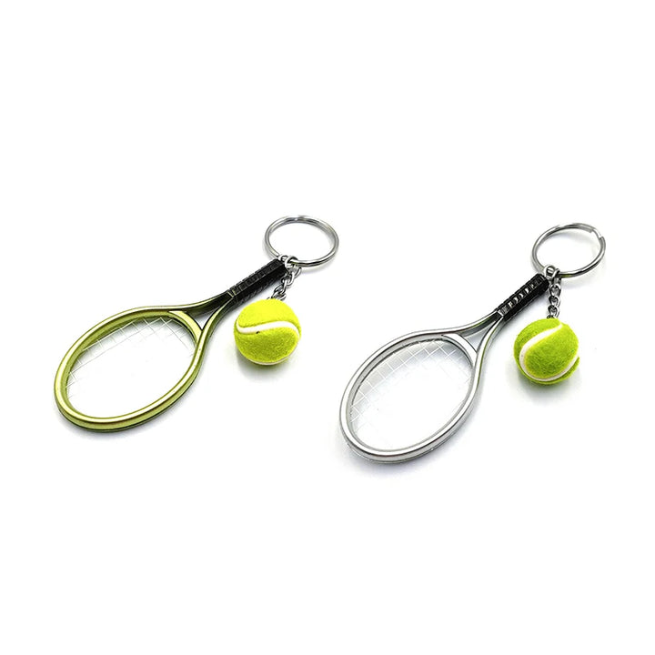 Rynx | Tennis Keychain Alloy Tennis Racket, Ball Split Ring Keychain For Sports Lovers Team Sports Bag Pendant