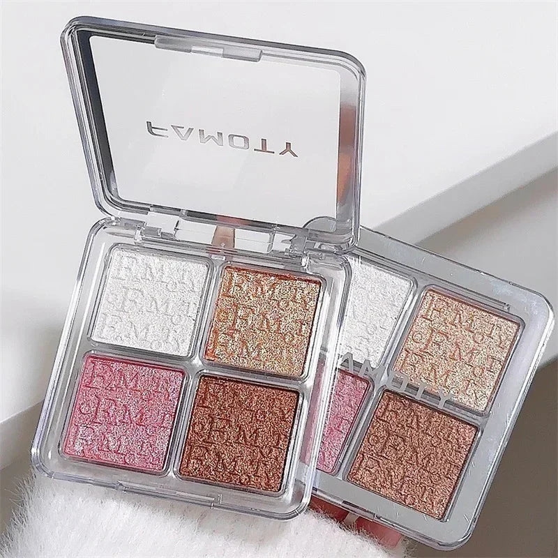 Rynx | 4 Colors Diamond Highlighter Powder Palette Glitter Face Contour Brighten Makeup Shine Ultra-concentrated Illuminate Cosmetics