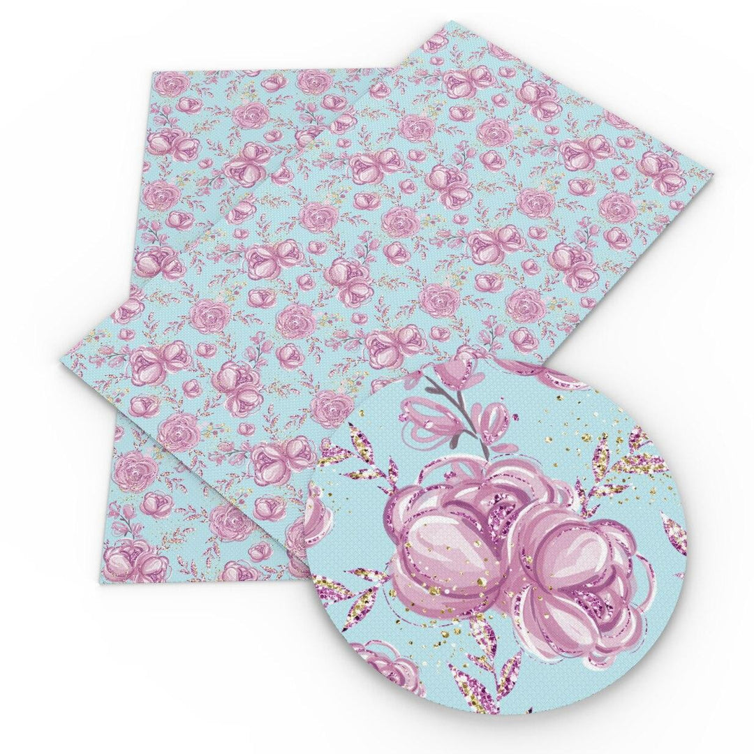 Lisslune | Charming Floral Synthetic Leather Craft Sheets - Essential for Creatives