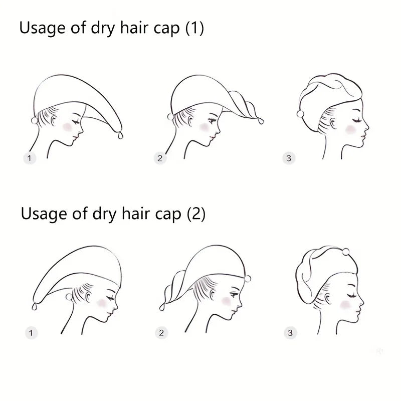 Rynx 1pc Quick-drying Hair Cap for Women Absorbent Coral Sponge Shower Cap with Thickened Towel for Drying and Wrapping Hair