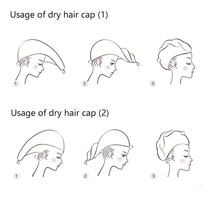 Rynx 1pc Quick-drying Hair Cap for Women Absorbent Coral Sponge Shower Cap with Thickened Towel for Drying and Wrapping Hair