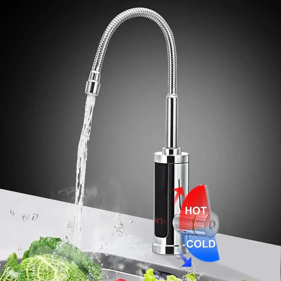 Lisslune | FlowHeat 3000W Instant Hot Water Kitchen Tap – Electric Mixer Tap with Temperature Display