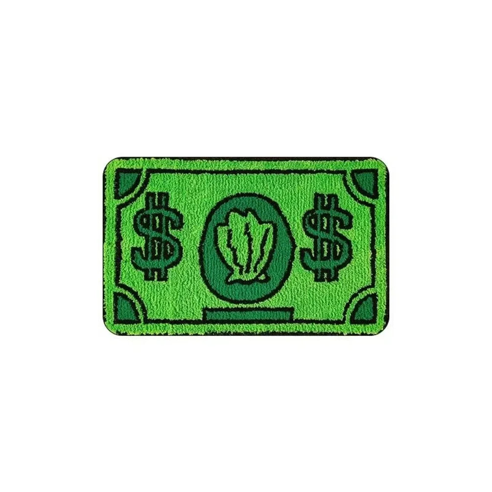 Rynx | Cartoon Money Rug Waterproof Doormat Fluffy Rug Non-Slip Doormat Halloween Decor Banknote Rug for Bathroom Hallway Balcony