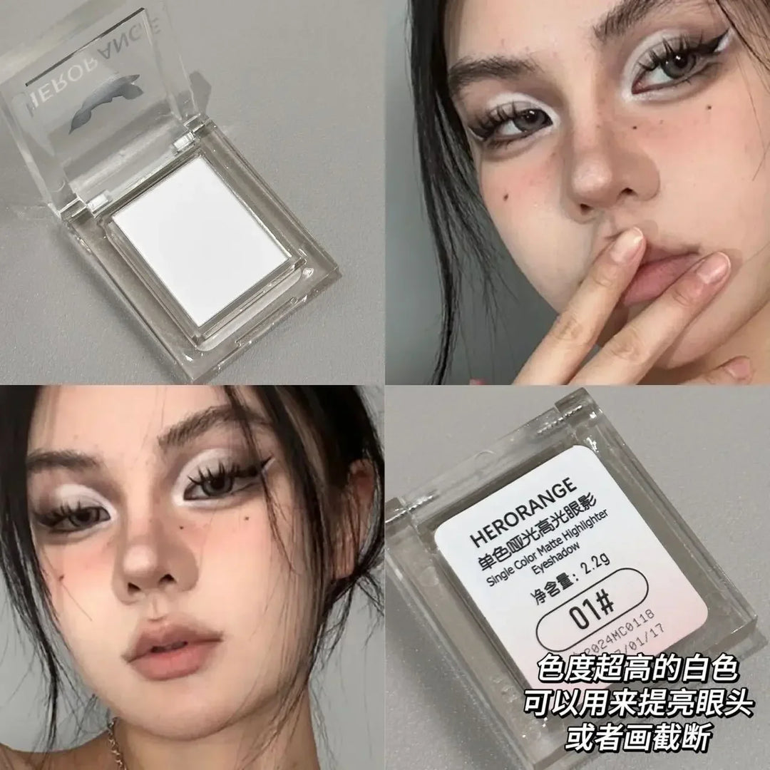 Rynx | Eyeshadow Palettes Monochrome White Jade Highlighter Palette Waterproof Pearl Matte Brightening Lying Silk Moth Shimmer Bronzer