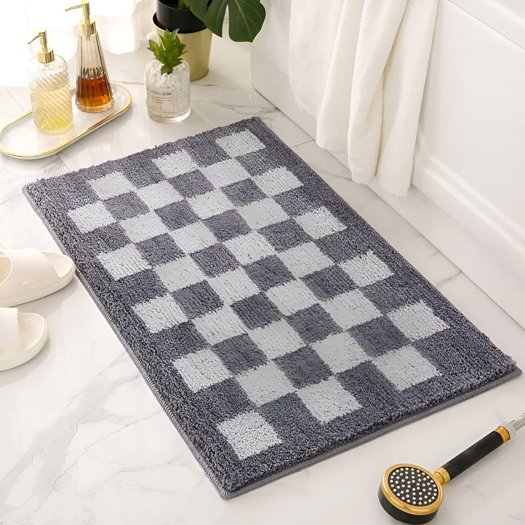Lisslune | Plush Checkered Bath Mat