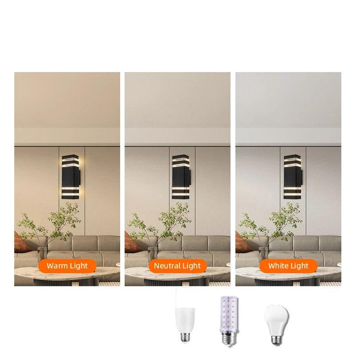 Lisslune | LumiBloc LED Outdoor Wall Light – Modern IP65 Up & Down Design with E27 Socket