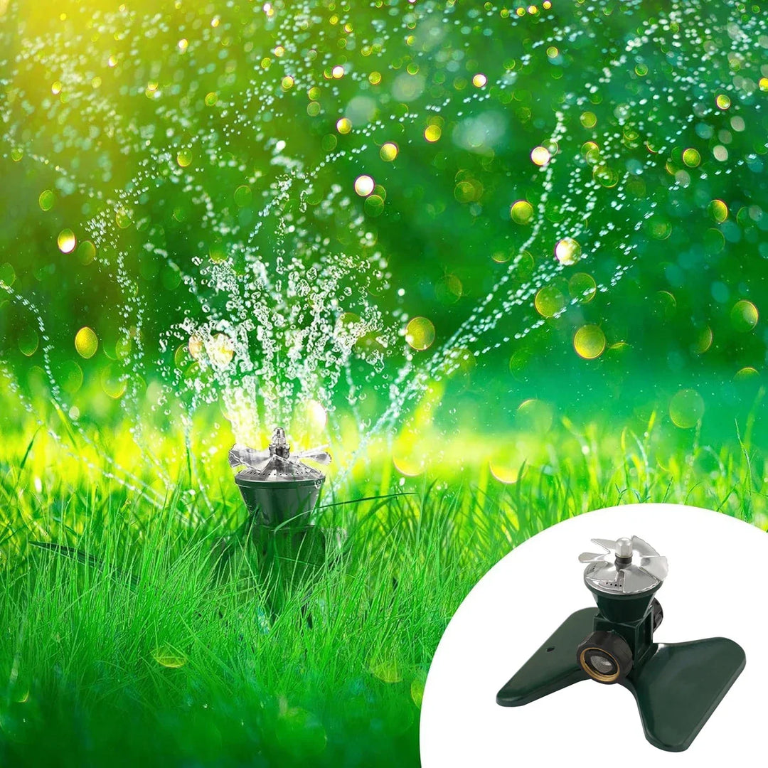 Lisslune | 360-Degree Automatic Rotating Metal Lawn Sprinkler – Effective Garden Watering Spray Head