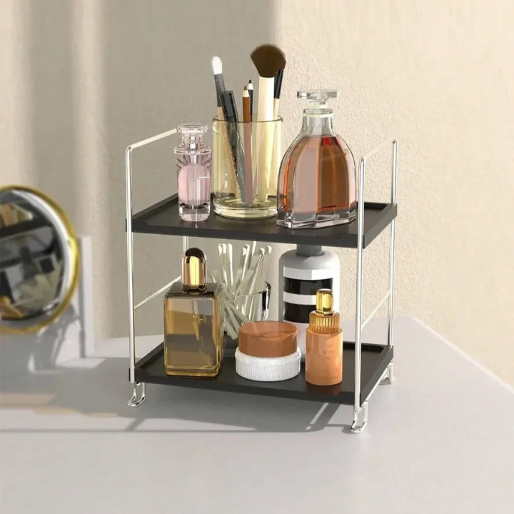 Rynx | 2-Tier Bathroom Organizer Counter Vanity Skincare Makeup Organizer Holder Bathroom Sink Counter Storage Shelf