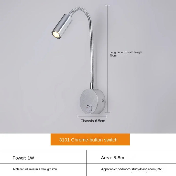 Lisslune | Versatile LED Wall Lamp: Modern, Flexible, Perfect for Reading in Bed
