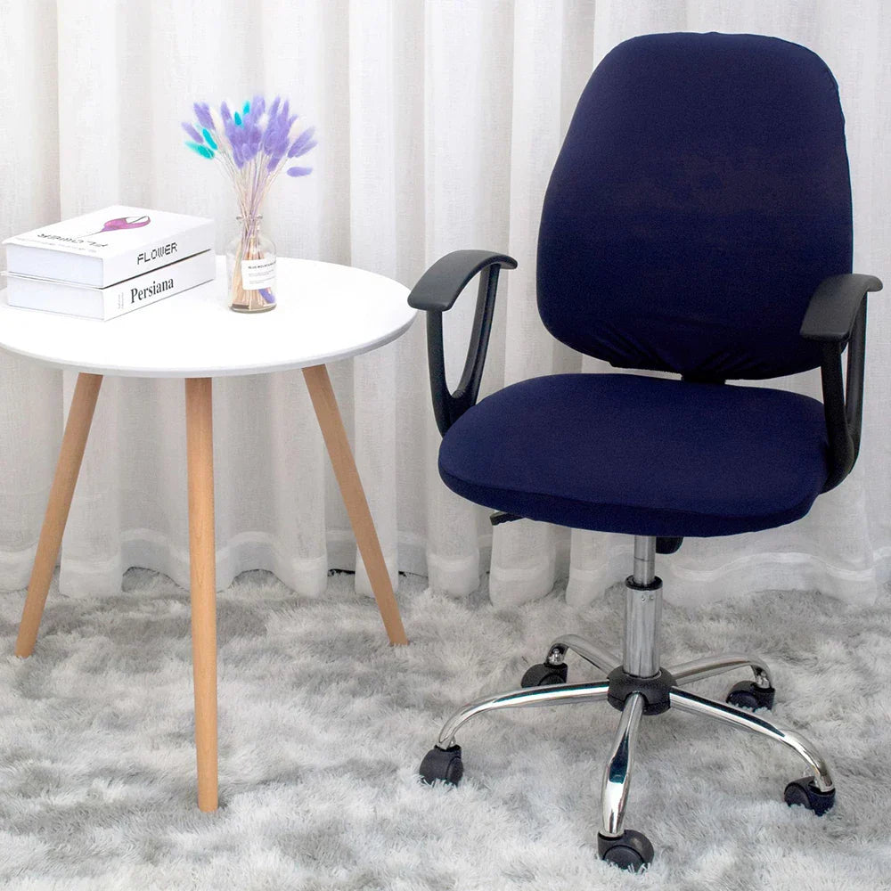 Lisslune | 2-piece Split Office Rose Chair Covers
