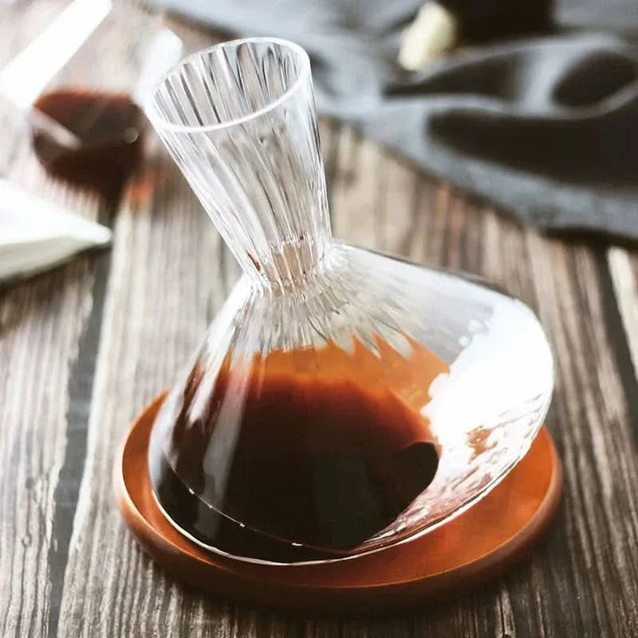 Lisslune | Crystal Glass Rotating Wine Decanter 1L