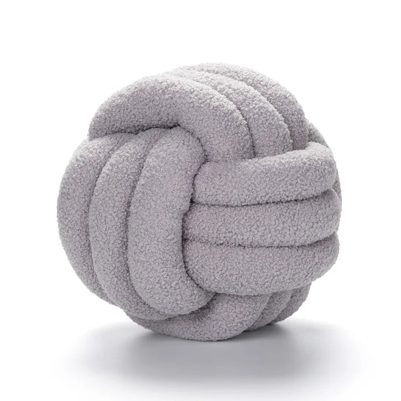 Lisslune | Throw Pillow - Cozy - Hand-Knotted Ball - Sheepskin