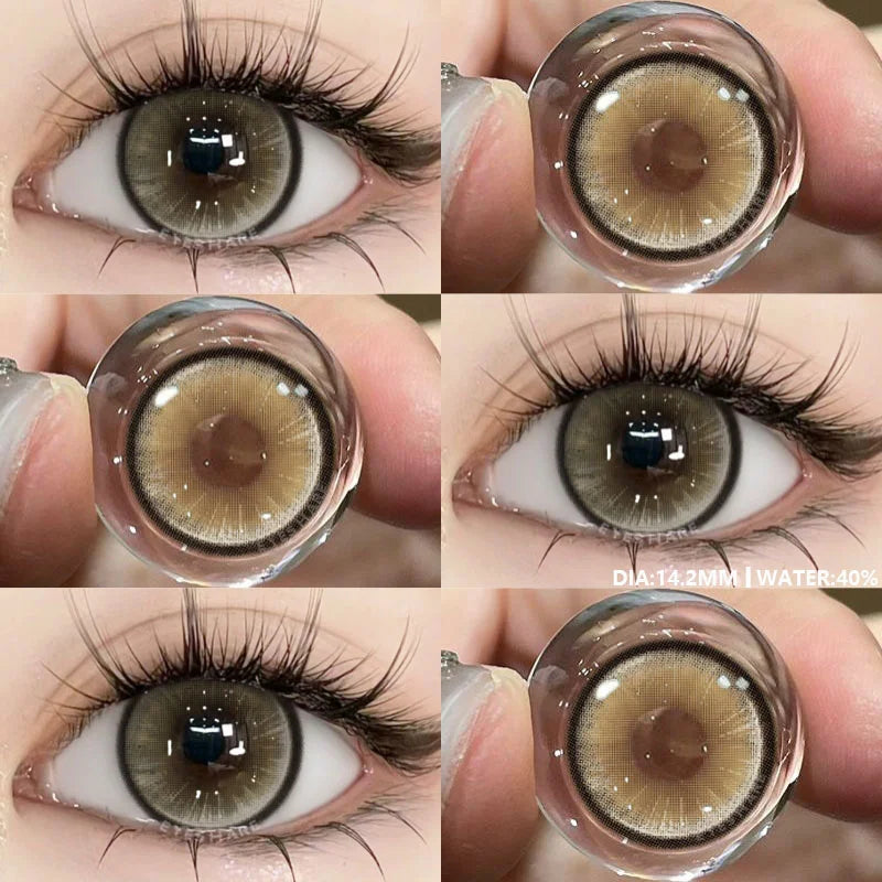 Rynx | 1 Pair Colored Contact Lenses for Eyes Natural Brown Eye Lenses Gray Pupils Blue Eyes Soft Lenses Annual Green Contact Lenses