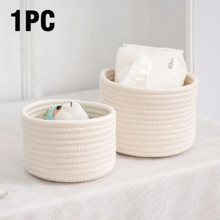 Lisslune | Stylish hand-woven cotton rope basket for home organization and storage