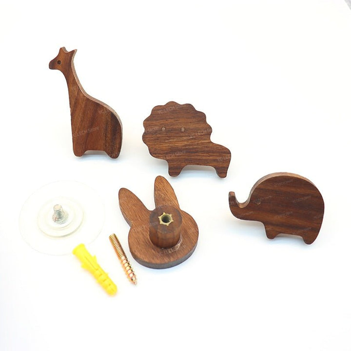 Lisslune | Cute Animal Walnut Wood Coat Hook