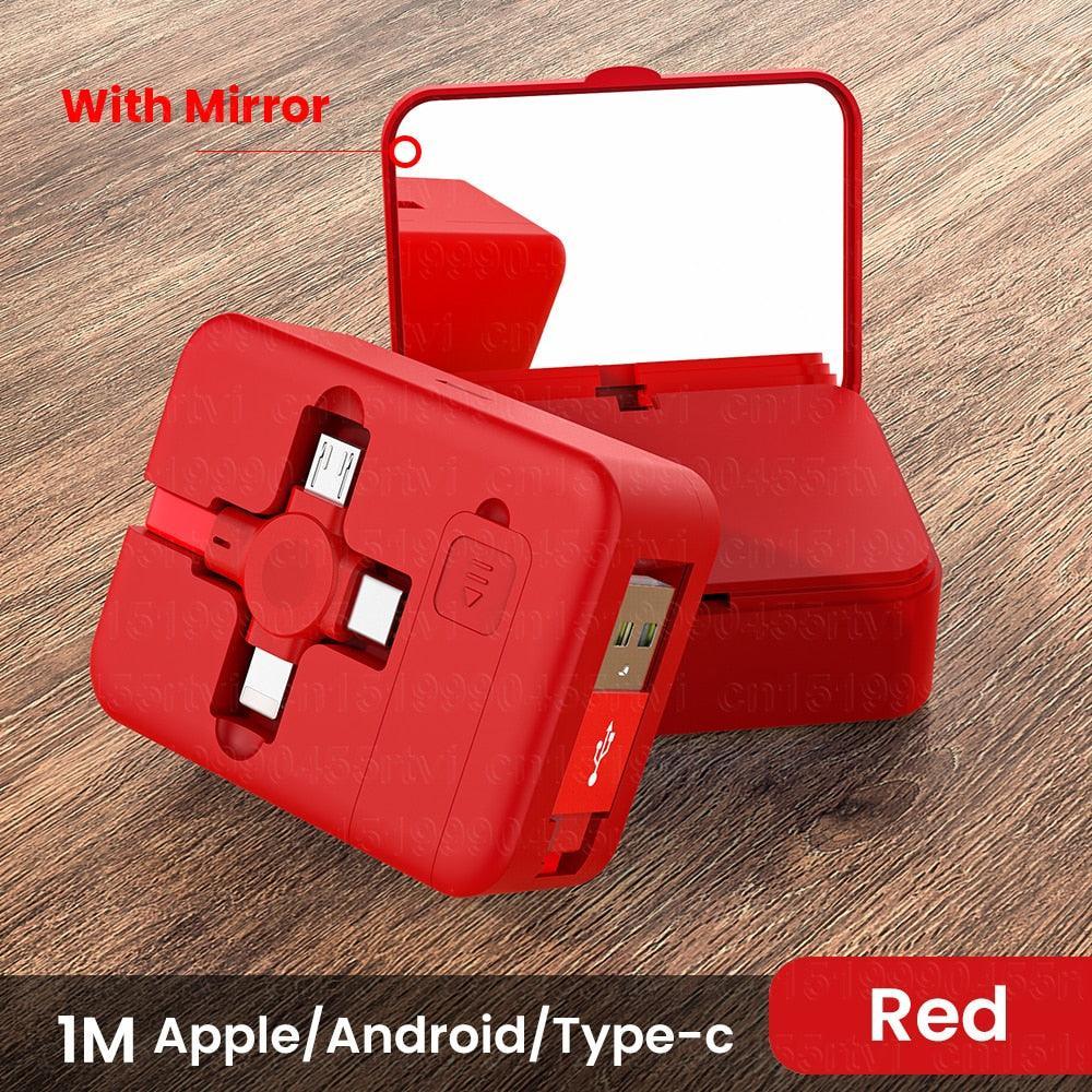 Lisslune | Multifunctional 4-in-1 retractable charging cable with integrated phone stand