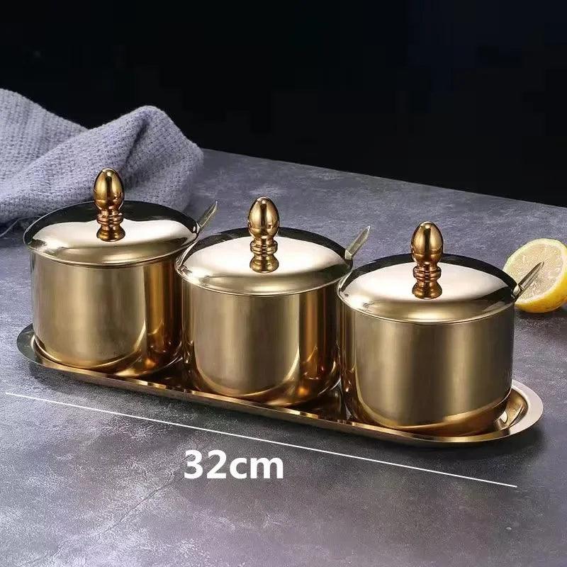 Lisslune | Elegant stainless steel spice set with wasabi bowl - Ideal for hotpot, dips and more