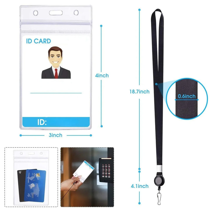 Lisslune | Retractable badge holder with card case for ID and keys