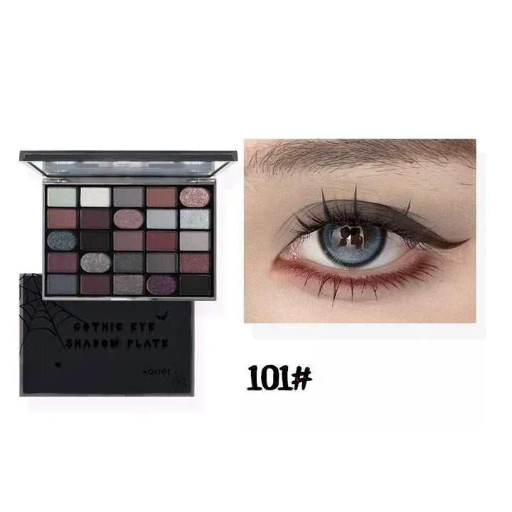 Rynx | Black Smoky Eyeshadow Makeup Palette Dark Gray Smoky Eyeshadow for Goth Makeup Glitter Eyeshadow Palette Pigments Eyeshadow