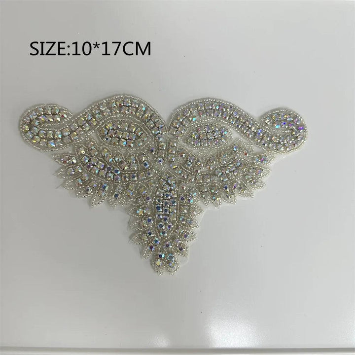 Lisslune | Shining Silver Rhinestone Flower Appliqué: Elegant Fashion Upgrade Accessory