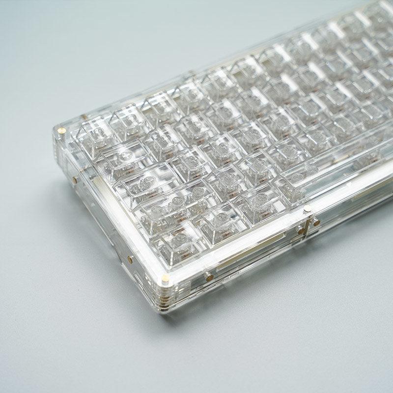 Lisslune | Frosted Crystal 60% Customizable Mechanical Keyboard with Cherry Profile Keycaps and RGB Lighting Customization